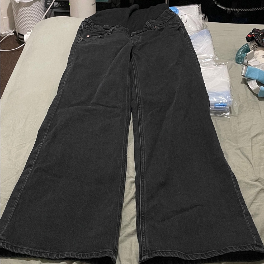 H&M Black Maternity Wide Legged  Jeans